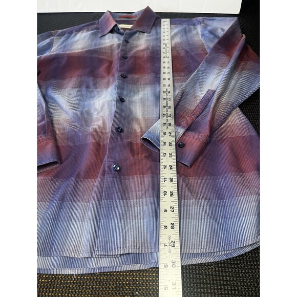 Tommy Bahama Shirt Mens L Red Burgundy Button Up Casual Silk Blend Long Sleeve‎ - Picture 4 of 6